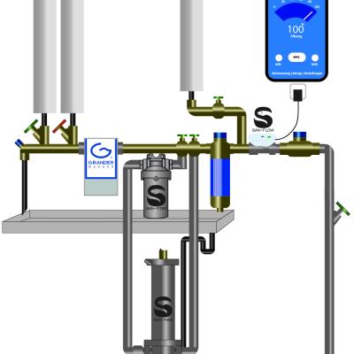SAN-MAXI : exemple d'installation au sol dans une maison individuelle
